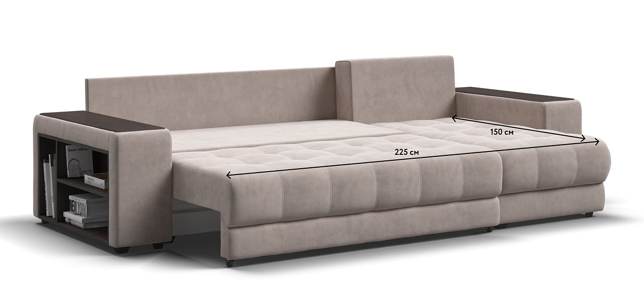 Угловой диван BOSS 3.0 XL велюр Monolit латте