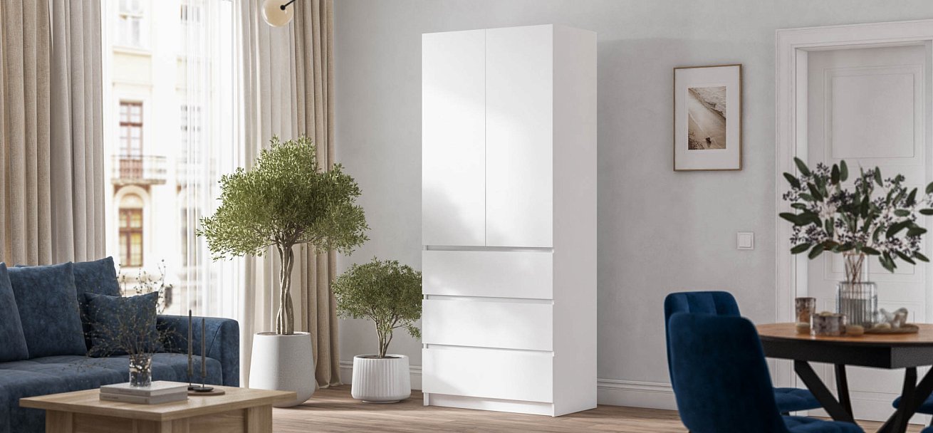 Идея 90 шкаф распашной 2Д+ящики Белый