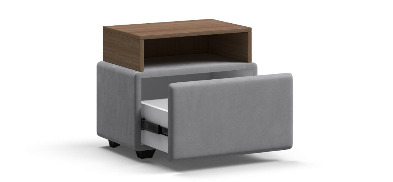 Тумба BOSS велюр MONOLIT Сталь, Орех Селект