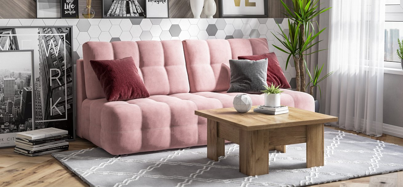 Диван BOSS 2.0 MINI велюр Monolit роуз