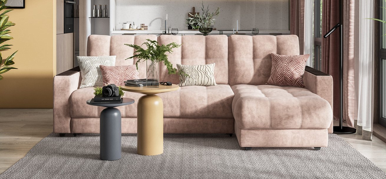 Угловой диван BOSS 3.0 Classic XL Велюр Royal пион NEW