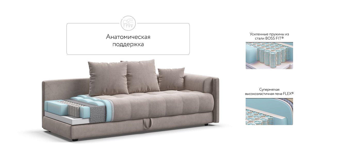 Тахта BOSS велюр Monolit латте