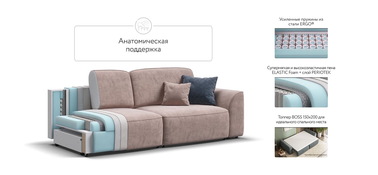 Диван KING SE Велюр Royal пион NEW