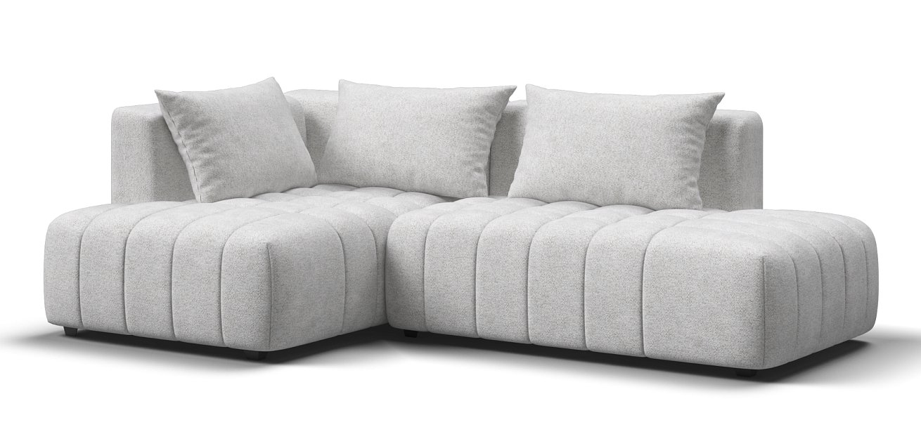 Босс Твин угловой диван левый Шенилл Клауд крем