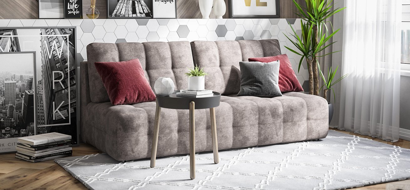 Диван BOSS 2.0 MINI велюр Alkantara серый