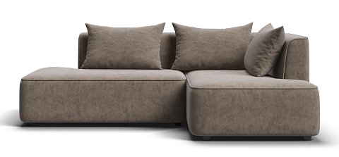 Кинг Твин угловой диван Велюр Роял тауп правый