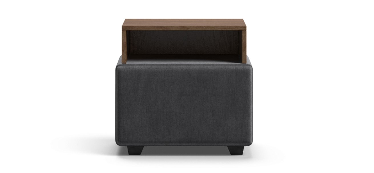 Тумба Босс Велюр Монолит серый, Орех селект