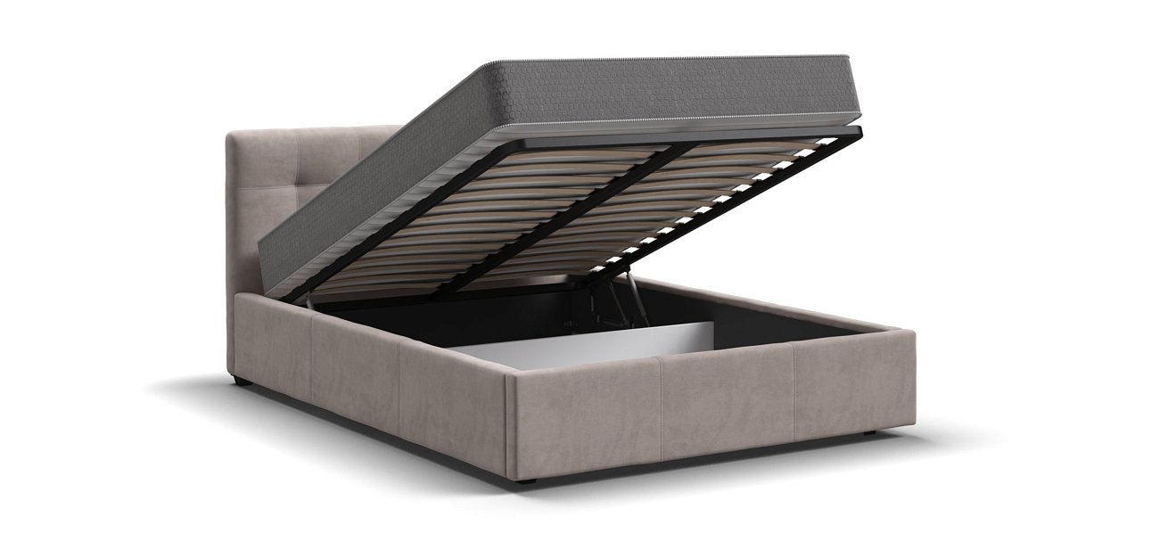 Кровать Белла 140*200 с ПМ велюр Monolit латте