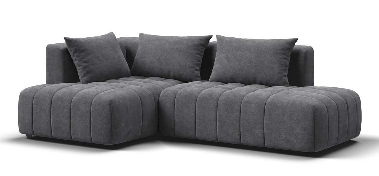 Босс Твин угловой диван левый Шенилл Клауд графит