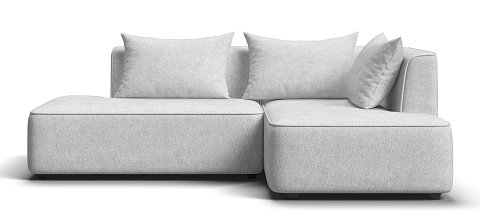 Кинг Твин угловой диван Шенилл Клауд крем правый