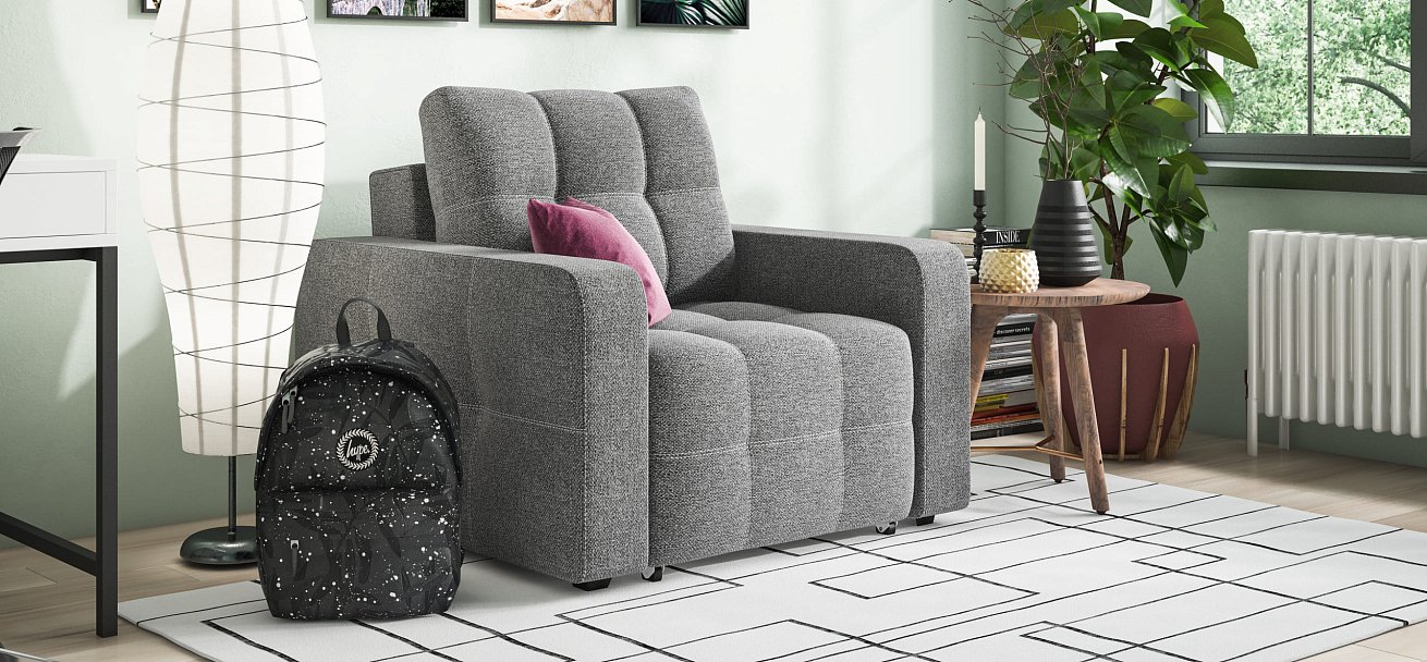 Кресло-кровать Dandy рогожка Malmo серый