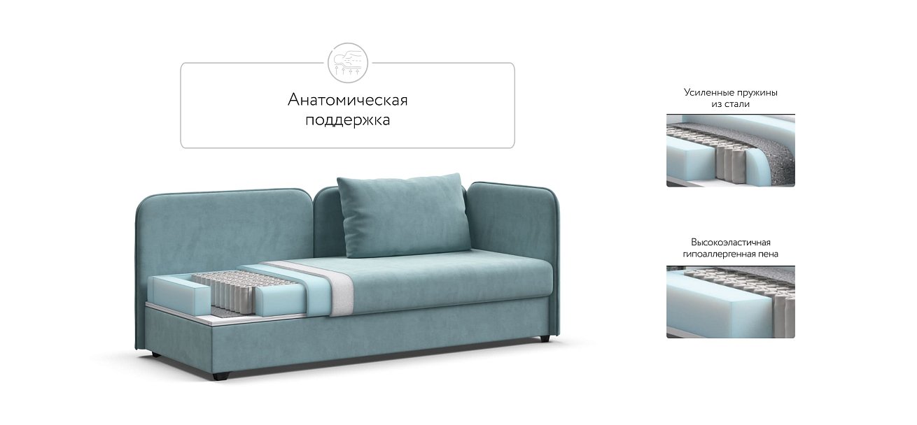 Тахта Ирис велюр Monolit аква