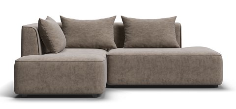 Кинг Твин угловой диван Велюр Роял тауп левый