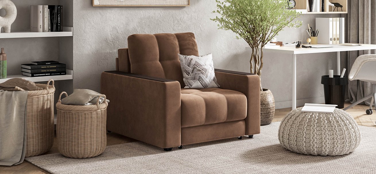 Кресло-кровать BOSS 2.0 велюр Monolit мокко