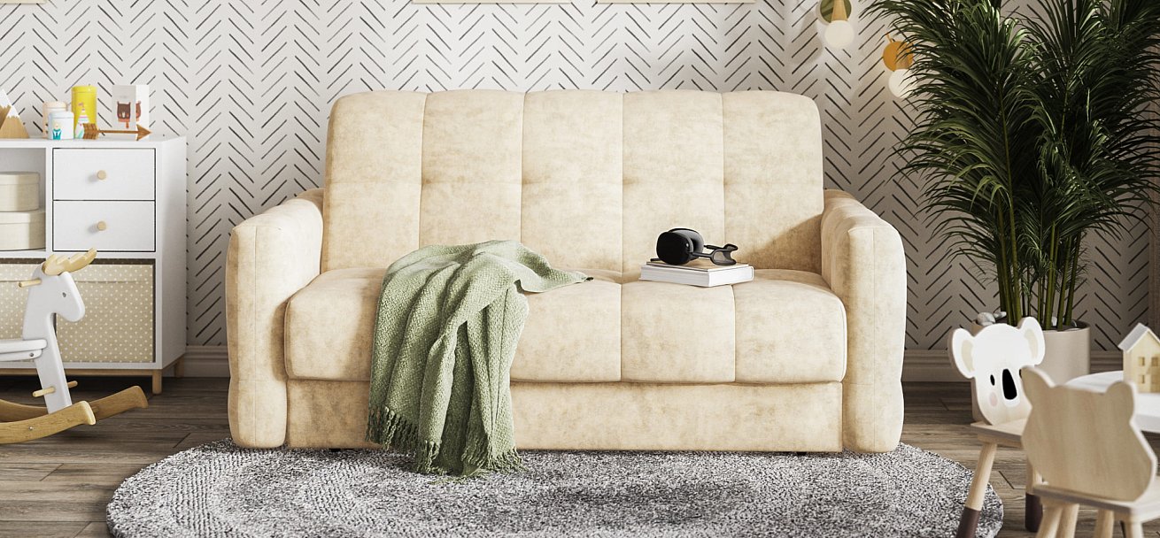 Диван BOSS Sleep 140 Велюр Роял шампань