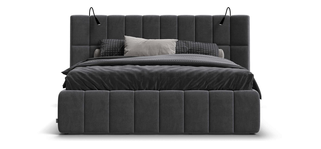 Кровать BOSS.XO 180*200 велюр Monolit серая