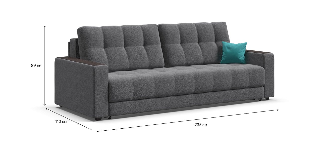 Диван BOSS 2.0 рогожка Malmo серый