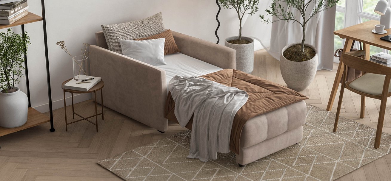 Кресло-кровать BOSS LOFT велюр Monolit латте