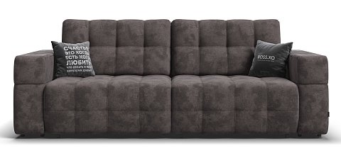 Диван BOSS.XO велюр Alkantara серый / WOOD Rock