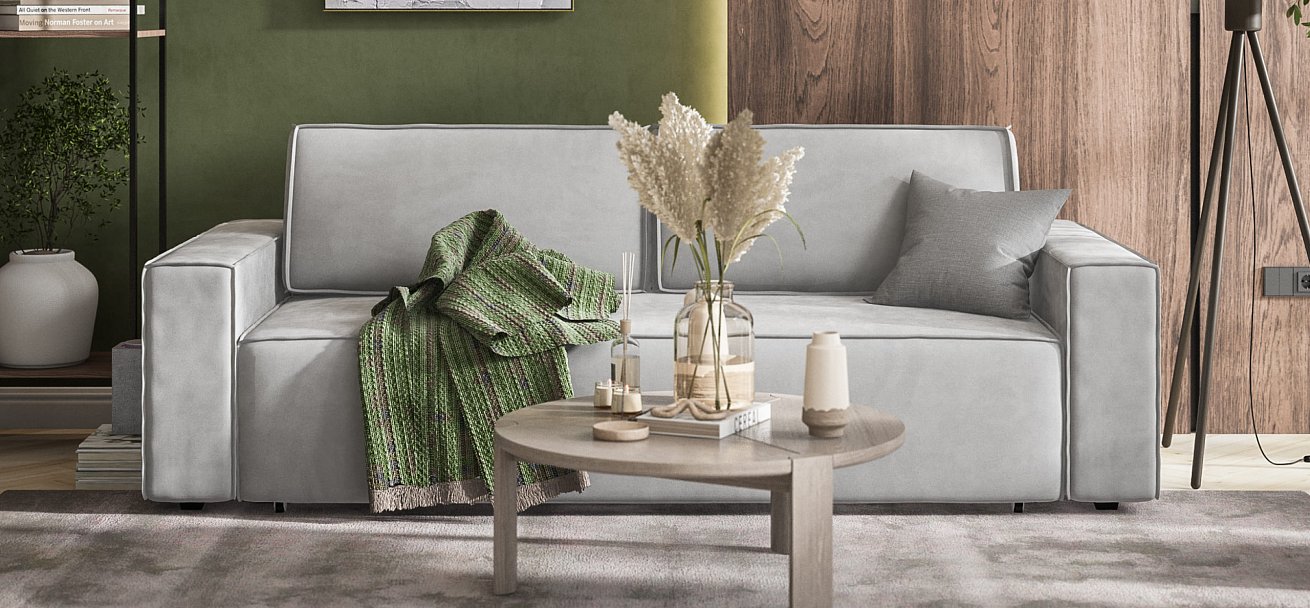 Диван Норд Велюр Monolit сталь