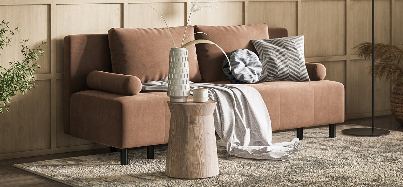 Бостон Мини диван Велюр Монолит мокко