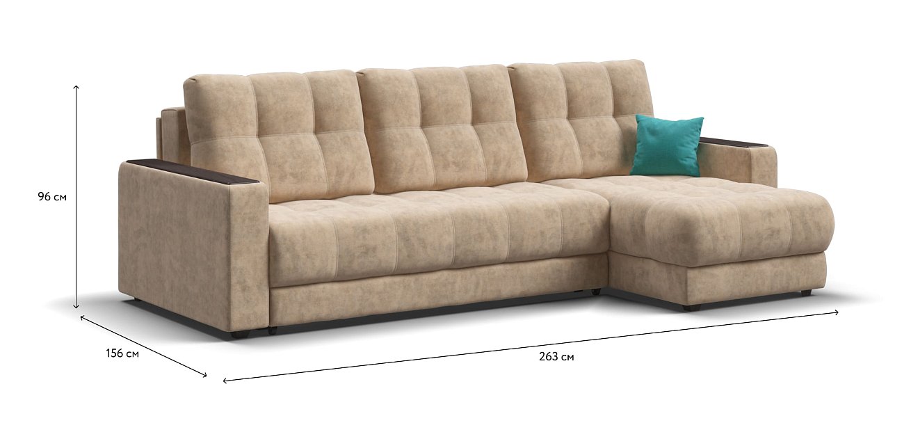 Угловой диван BOSS 3.0 Classic XL Велюр Роял шампань