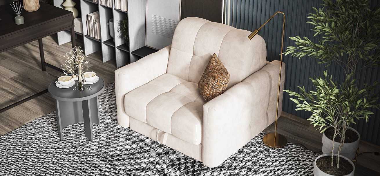 Кресло-кровать BOSS Sleep велюр Monolit латте