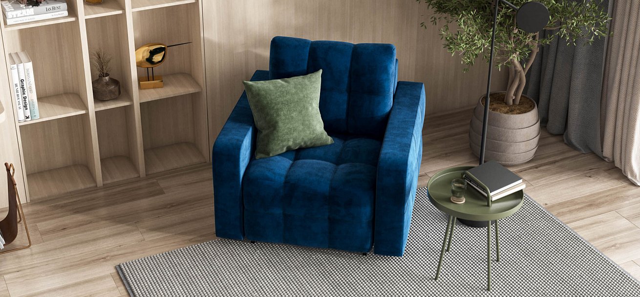 Кресло-кровать Dandy велюр Monolit синий