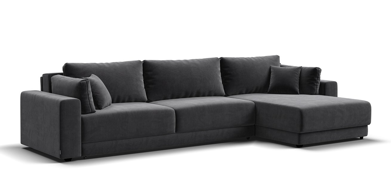 Угловой диван Босс Прайм Макс Вельвет CORD графит