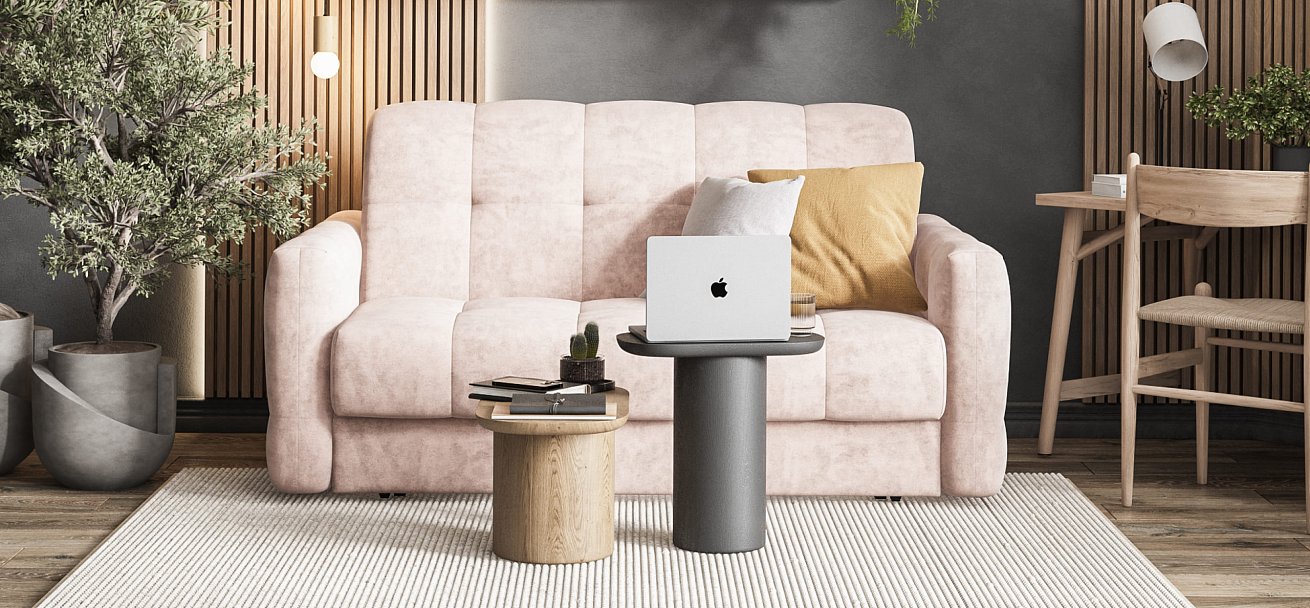 Диван BOSS Sleep 140 Велюр Royal пион NEW