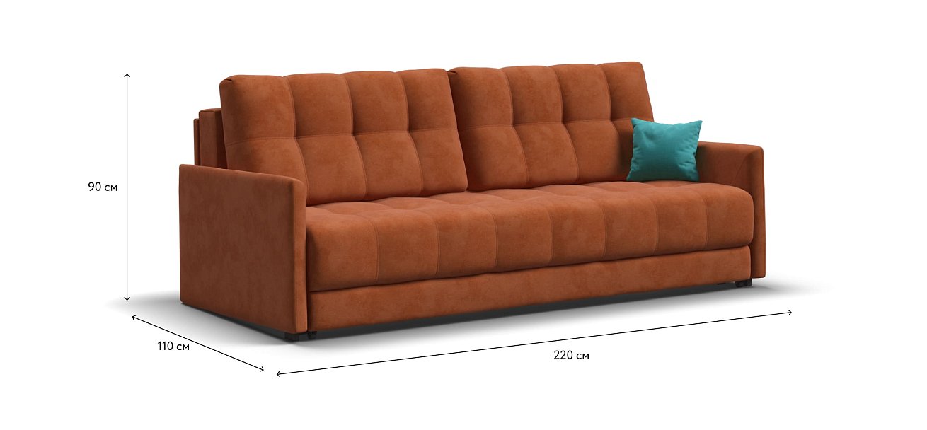 Диван BOSS 2.0 LOFT велюр Alkantara оранж