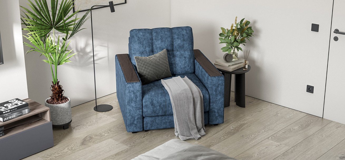 Босс кресло-кровать Велюр Роял синий