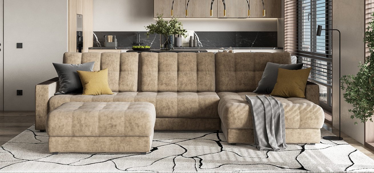 Пуф BOSS XL Велюр Роял тауп