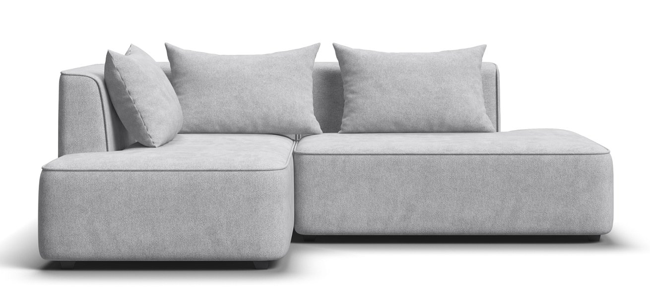 Кинг Твин угловой диван Шенилл Клауд серый левый