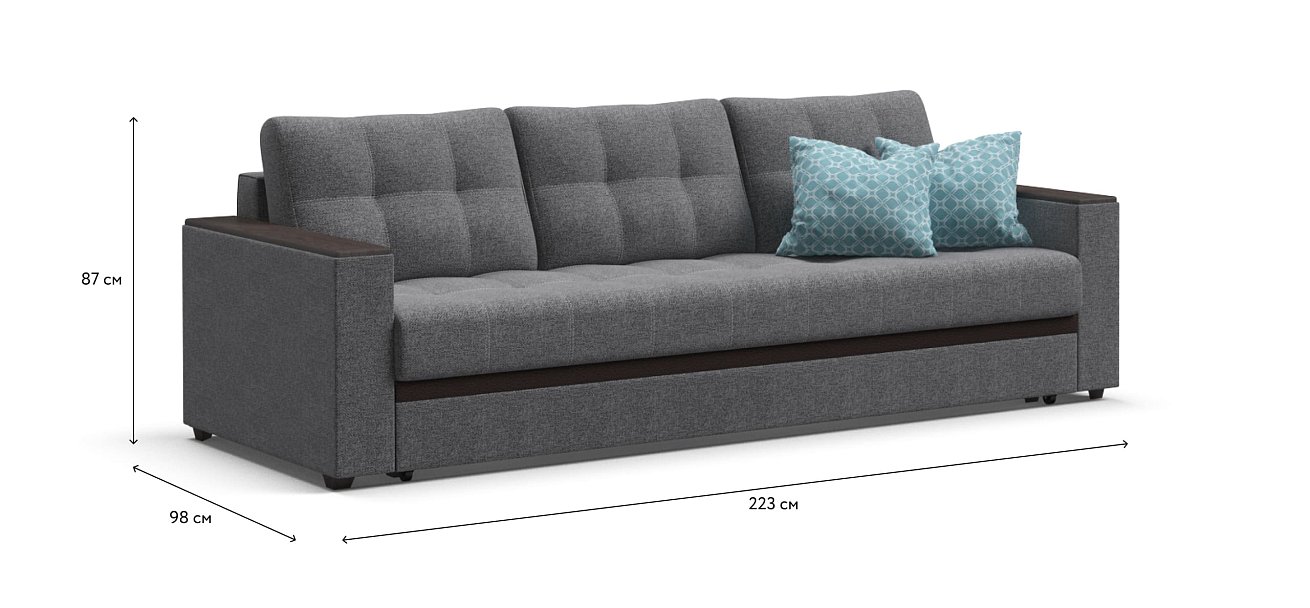 Диван Атланта Люкс SE рогожка Malmo серый