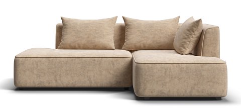 Кинг Твин угловой диван Велюр Роял шампань правый