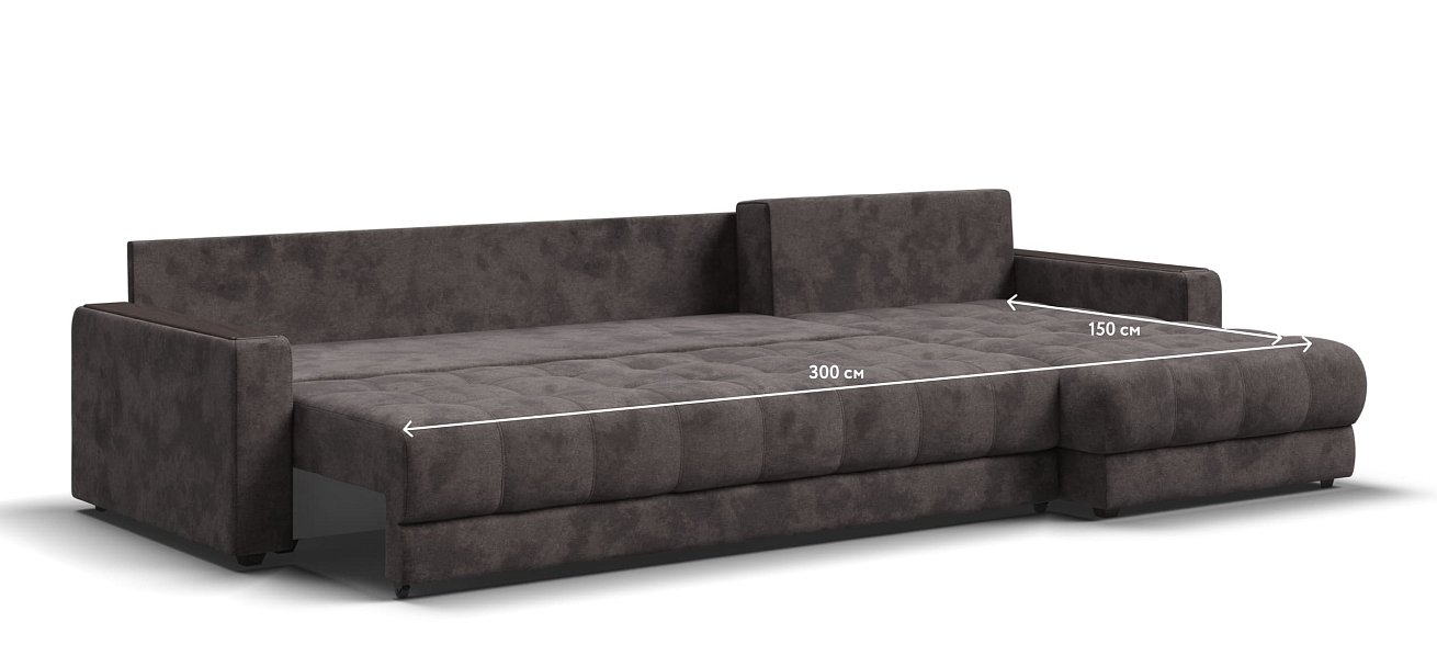 Угловой диван BOSS 3.0 MAX велюр Alkantara серый