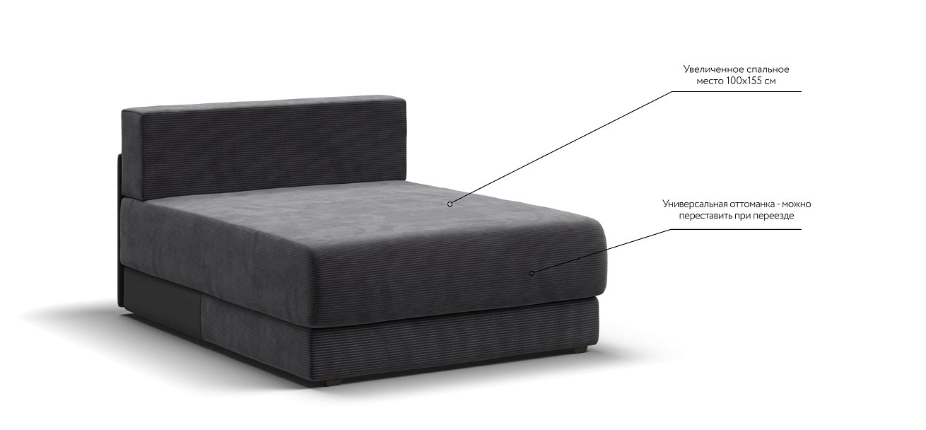 Оттоманка РИЧМОНД MODOOL Вельвет CORD графит