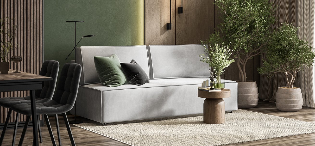 Диван NORD mini велюр Monolit сталь