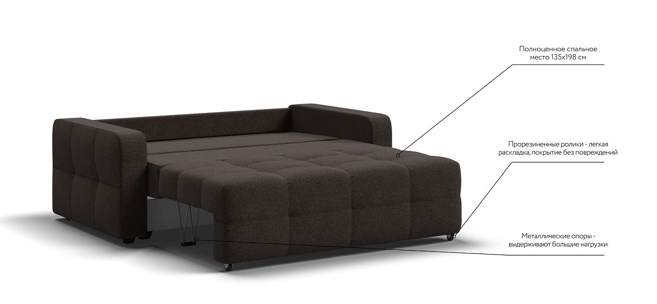 Диван Dandy Compact рогожка Malmo шоколад