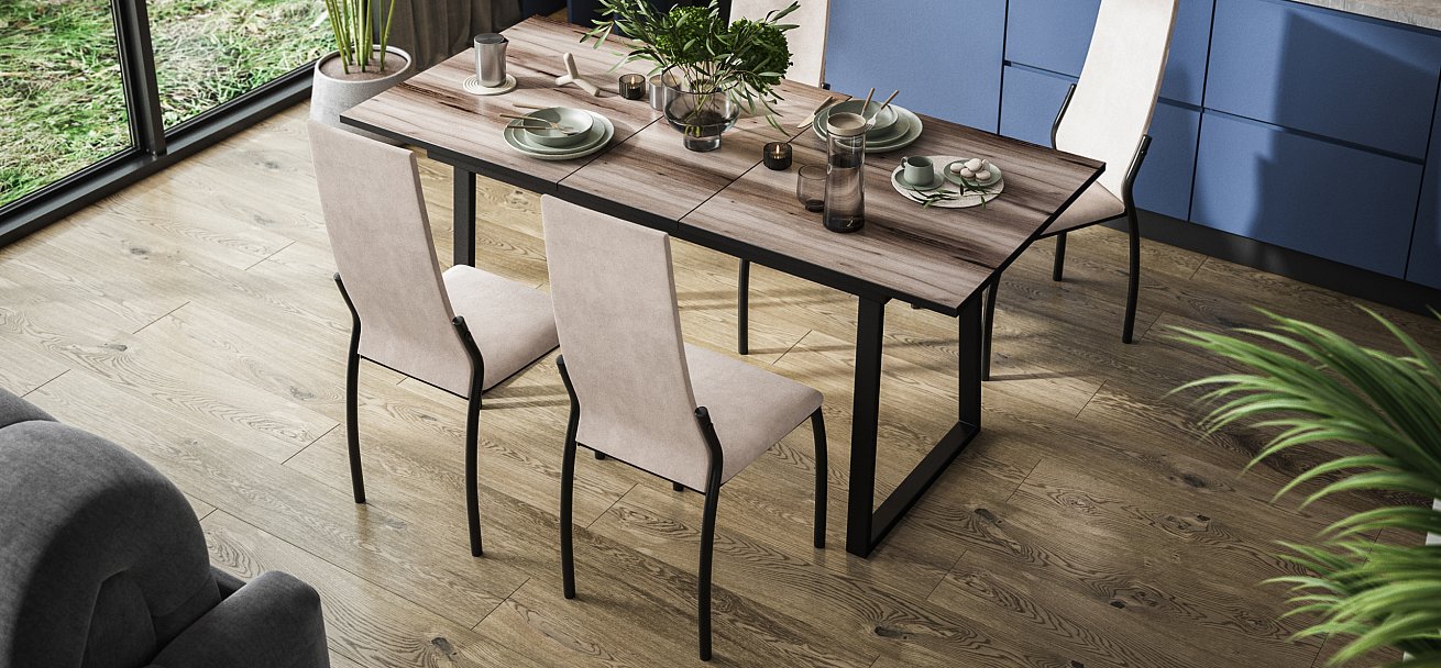 Стул АСТИ NEW 2 шт. велюр Monolit Латте К., Чёрный