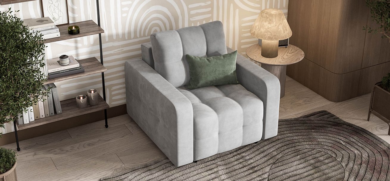 Кресло-кровать Dandy велюр Monolit сталь