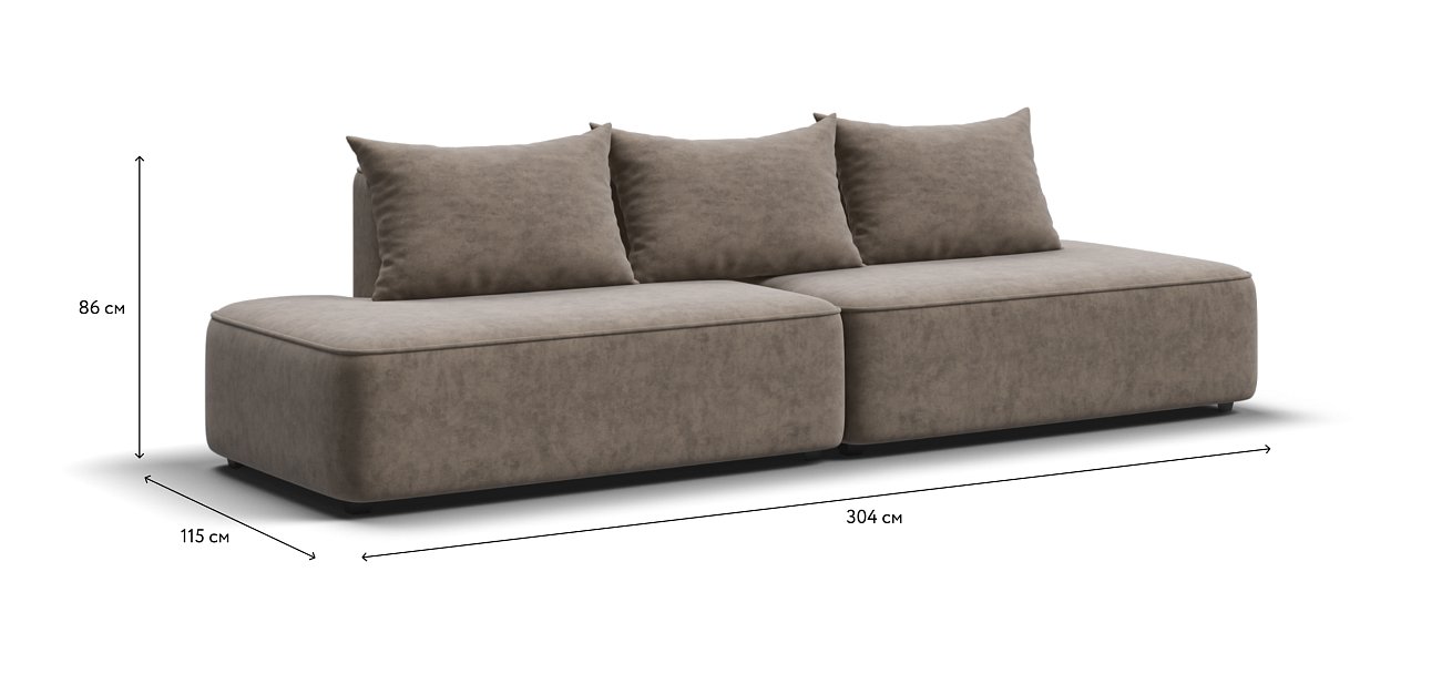 Диван KING TWIN Велюр Роял тауп