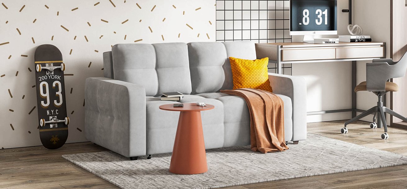 Диван Dandy Compact велюр Monolit сталь