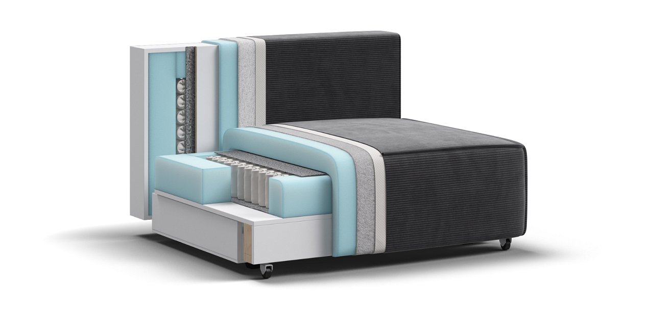 База сп.м BOSS SOFT MODOOL Вельвет CORD графит