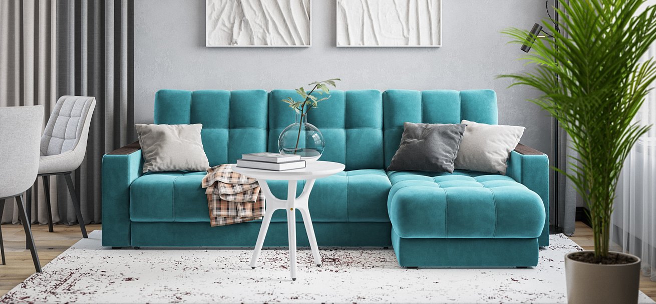 Угловой диван BOSS 3.0 Classic XL велюр Monolit зеленый