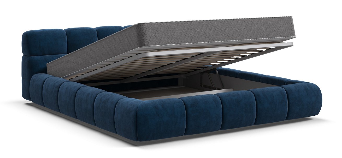 Кровать Босс Дрим 160*200 Про велюр Monolit синяя