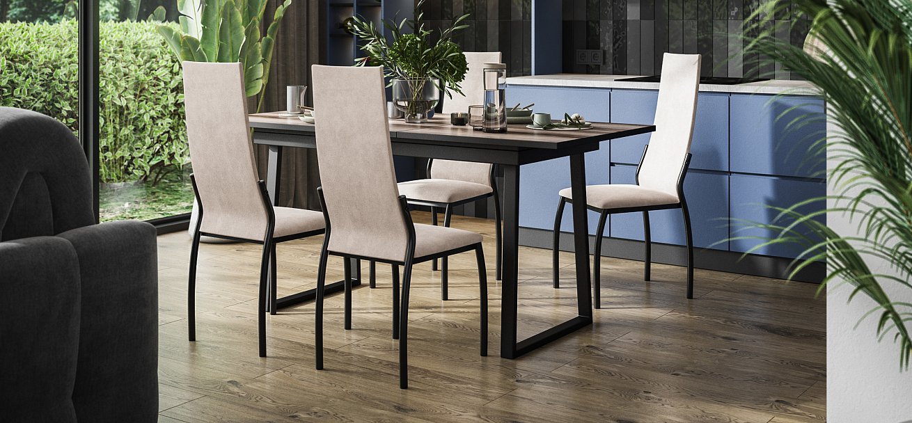 Стул АСТИ NEW 2 шт. велюр Monolit Латте К., Чёрный