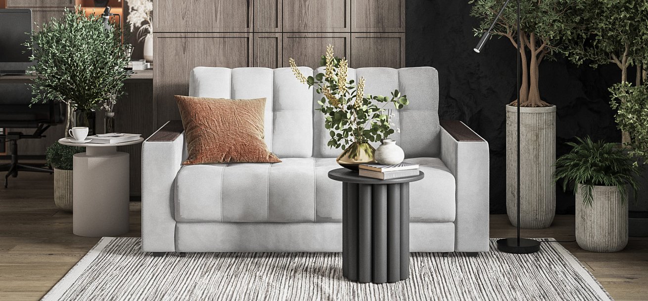 Диван BOSS Compact велюр Monolit сталь