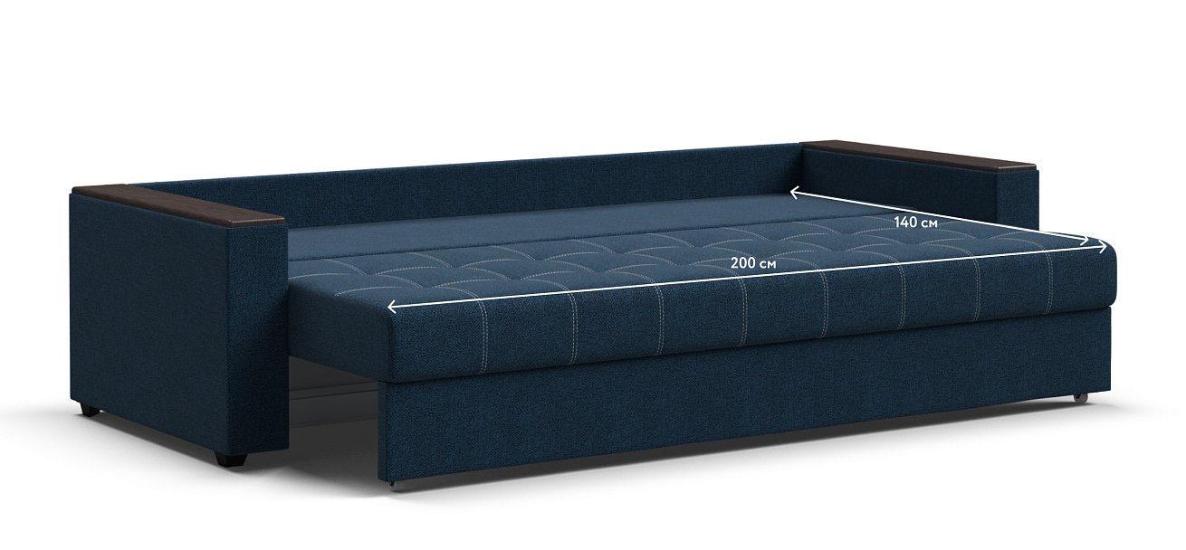 Диван Атланта НПБ 120 рогожка Malmo синий